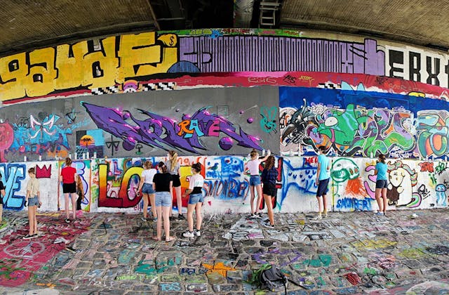 Graffiti-Workshop an der größten Graffiti-Wand Österreichs