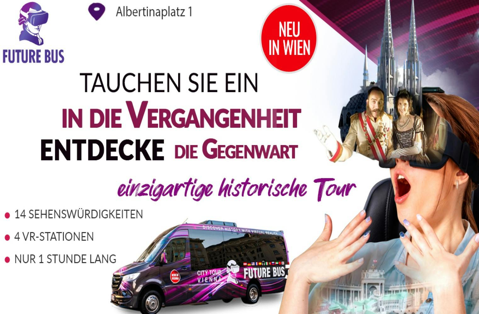 Familienticket VR Bustour | Rundfahrt durch Wien